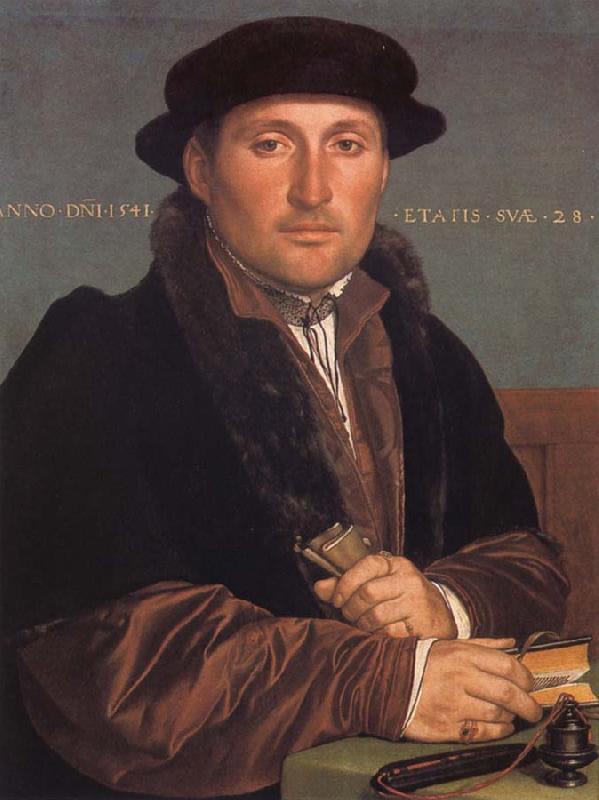 Hans holbein the younger Portrait of a young mercant oil painting image